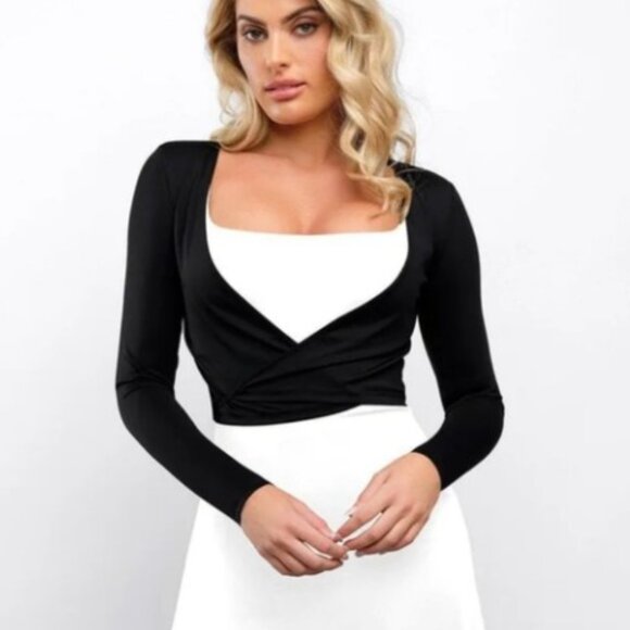 Popilush Brand NWT Women's Large Black Wrap Cardigan - Picture 1 of 3